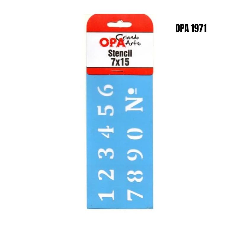 Stencil-Simples-de-Acetato-para-Pintura-7x15cm-Ref.-OPA-1971-Numeros-OPA-Criando-Arte--01-Unidade-