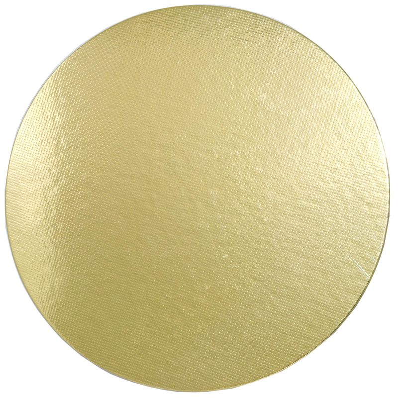 Base Laminada Clássica BCO Redonda 28cm para Doces na Cor Ouro Stalden Decor (01 unidade)
