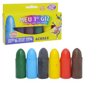 Meu 1º Giz de Cera C/ 6 Cores 185gr Ref. 09506 Acrilex (06 unidades)