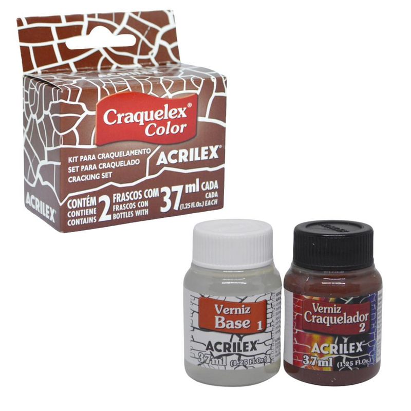Kit-Craquelex-Color-C--2-Frascos-de-37ml-Ref.-17602-531-Marrom-Acrilex--02-unidades-