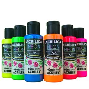 Tinta Acrílica Fluoresente Neon Nature Colors 60ml Acrilex (01 unidade)