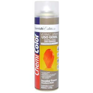Tinta em Verniz Spray Uso Geral Chemi Color Incolor Fosco 400ml Baston (01 unidade)