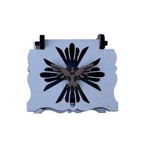 Caixa de MDF Branca com Aplique Pomba Espírito Santo Ref.: CXBA-001 6X6x3cm Litoarte (01 Unidade)