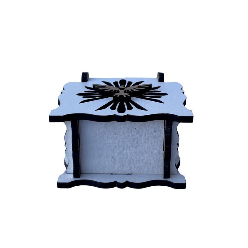 Caixa-de-MDF-Branca-com-Aplique-Pomba-Espirito-Santo-Ref.--CXBA-001-6X6x3cm-Litoarte--01-Unidade-