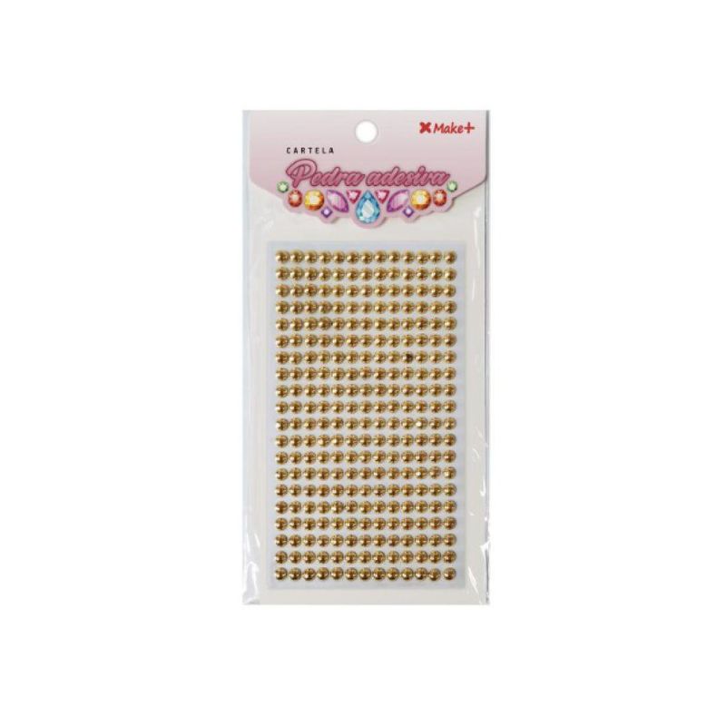 Cartela-Meia-Perola-Adesiva-Ouro-Metalizado-6mm-Make----260-Adesivos-