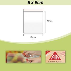Saco PP Incolor Adesivado 08x09cm AIA (100 unidades)