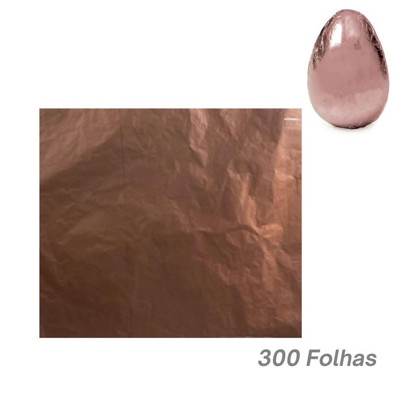 Papel Chumbo Liso para Bombons e Trufas Rose Gold 12x11,8cm Cromus (300 Unidades)