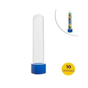 Tubete Grande Com Tampa Azul Royal 13cm Criaforma (10 Unidades)