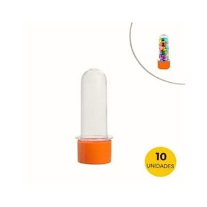 Tubete Com Tampa Laranja 8cm Criaforma (10 Unidades)