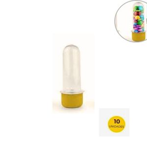 O Tubete com Tampa Dourada 8cm Criaforma (10 Unidades)
