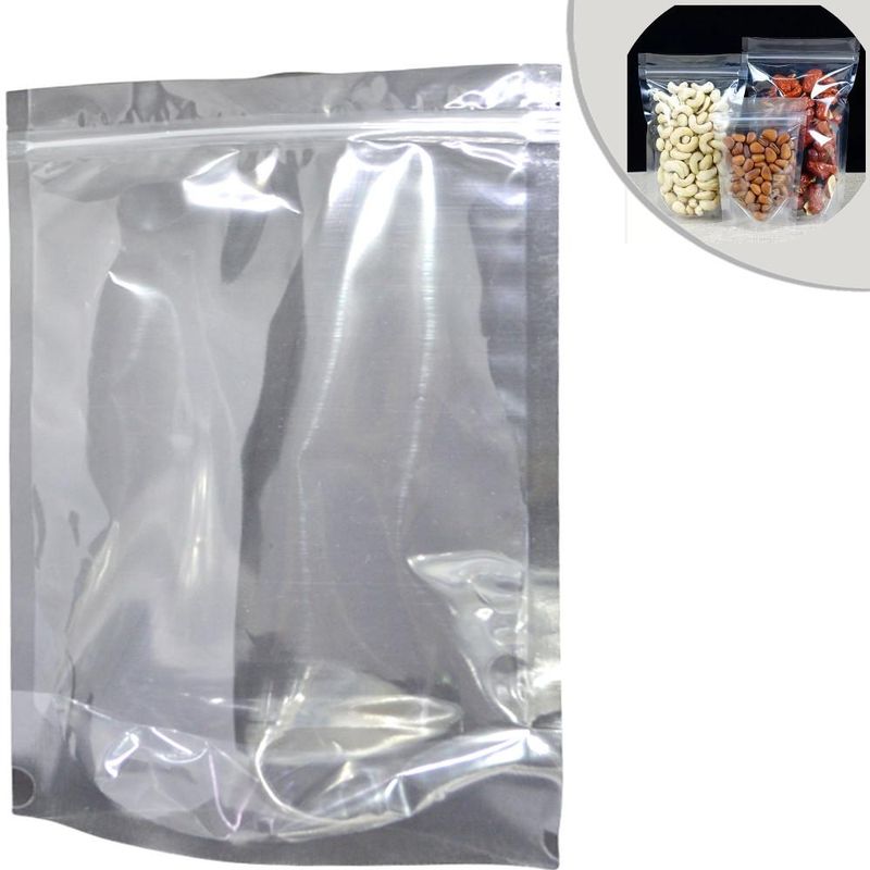 Saco Stand-Up Transparente Frente e Verso Fechamento Zip 20x30x5cm (10 unidades)