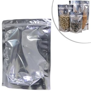 Saco Stand-Up Metalizado Prata C/ Visor Fechamento Zip 18x26x4cm (10 unidades)