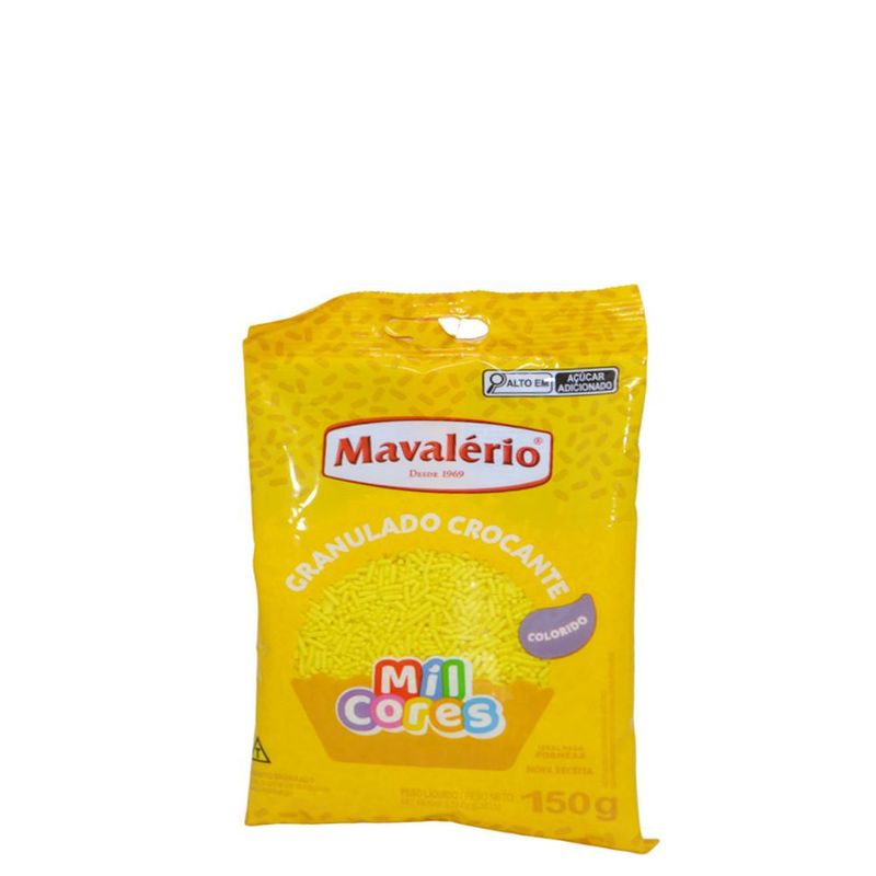 Confeito-Granulado-Crocante-Amarelo-Mil-Cores-Mavalerio--150-gramas-