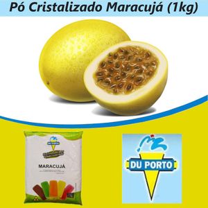 Pó Cristalizado P/ Gelados Comestíveis Sabor Maracujá Du Porto (1kg)