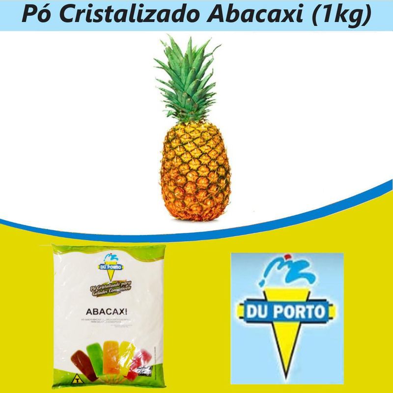 Pó Cristalizado P/ Gelados Comestíveis Sabor Abacaxi Du Porto (1kg)