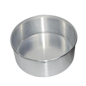 Forma de Alumínio Redonda Alta Reta para Bolo com Fundo Fixo 20x10cm Alumínio Circular (01 unidade)