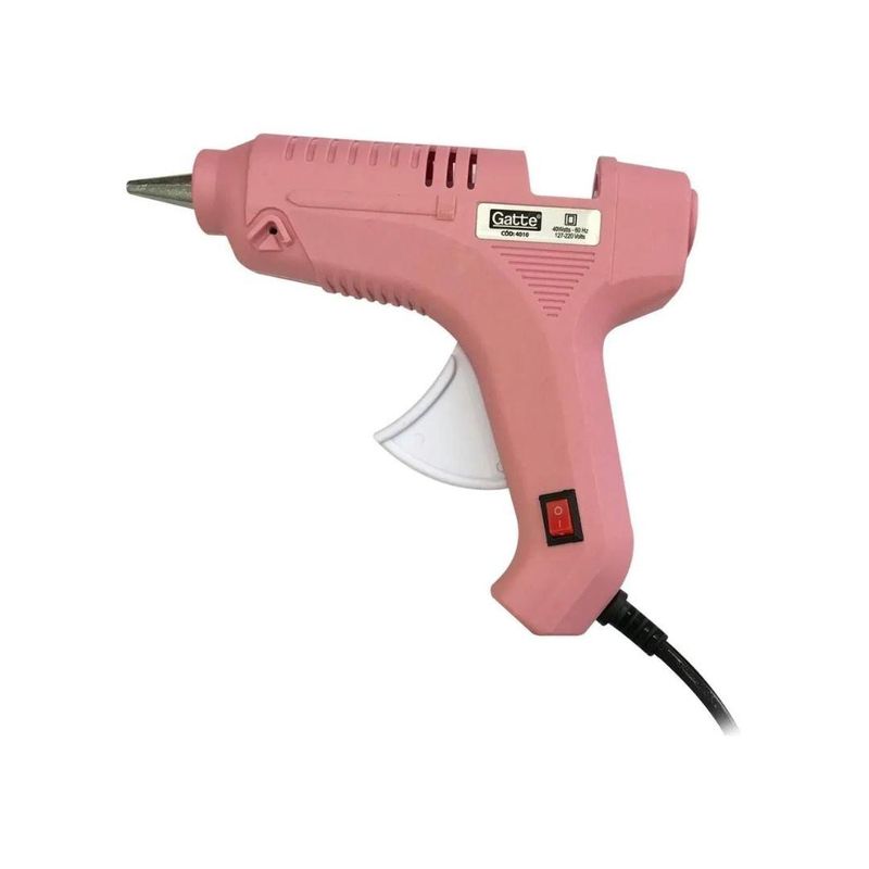 Pistola-de-Cola-Quente-Grande-Cod.--4010-Rosa-Bivolt-Gatte--01-Unidade-