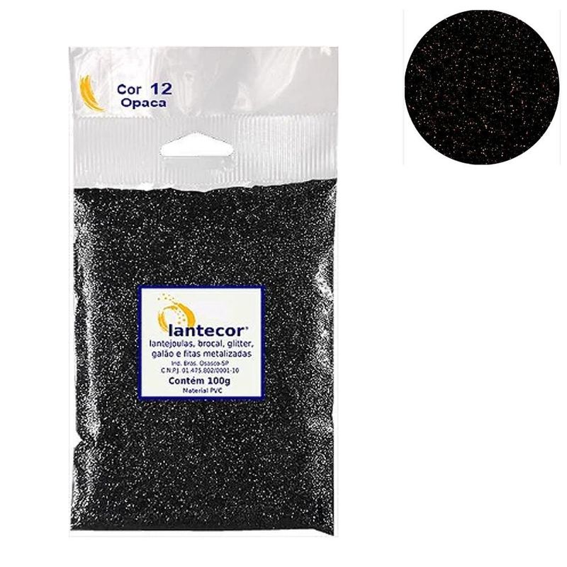 Glitter-de-PVC-Opaco-Preto-Lantecor--100-Gramas-