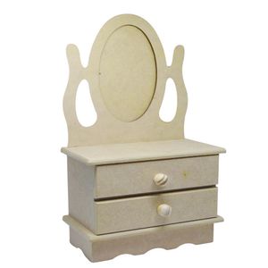 Mini Penteadeira de MDF C/ Duas Gavetas Ref.: LJ618 LJ Artesanatos (01 Unidade)