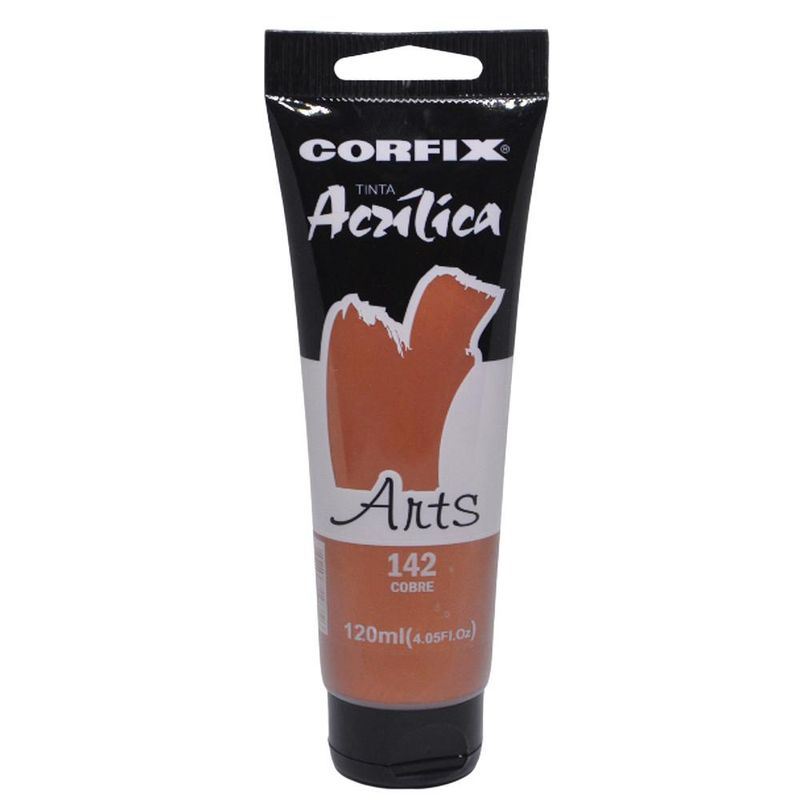 Tinta Acrílica Arts Bisnaga 120ml Metálica Corfix (01 unidade)-140-prata