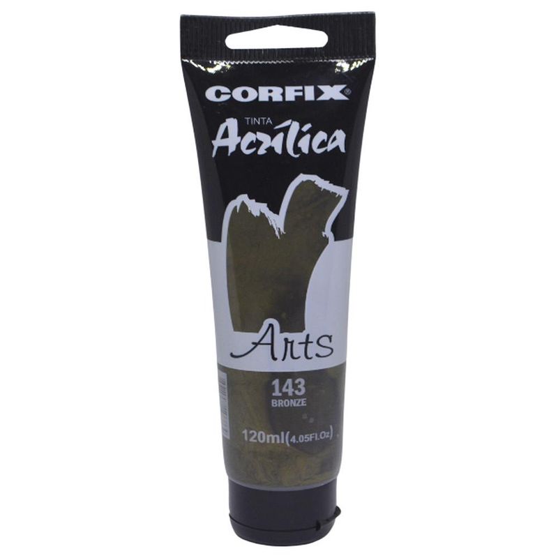 Tinta Acrílica Arts Bisnaga 120ml Metálica Corfix (01 unidade)-140-prata