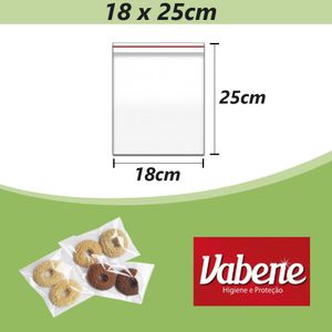 Saco PP Incolor Adesivado N.º29 18x25cm Vabene (100 uniddes)