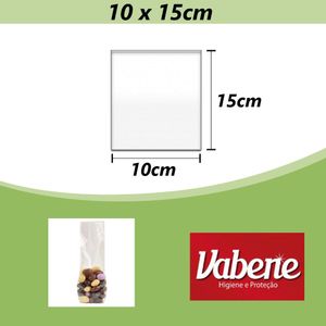 Saco PP Liso Transparente N.º 3 10x15cm Vabene (50 unidades).