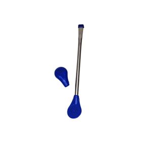 Bomba para Chimarrão de Inox com Bojo Duplo Azul Aports (1 unidade)