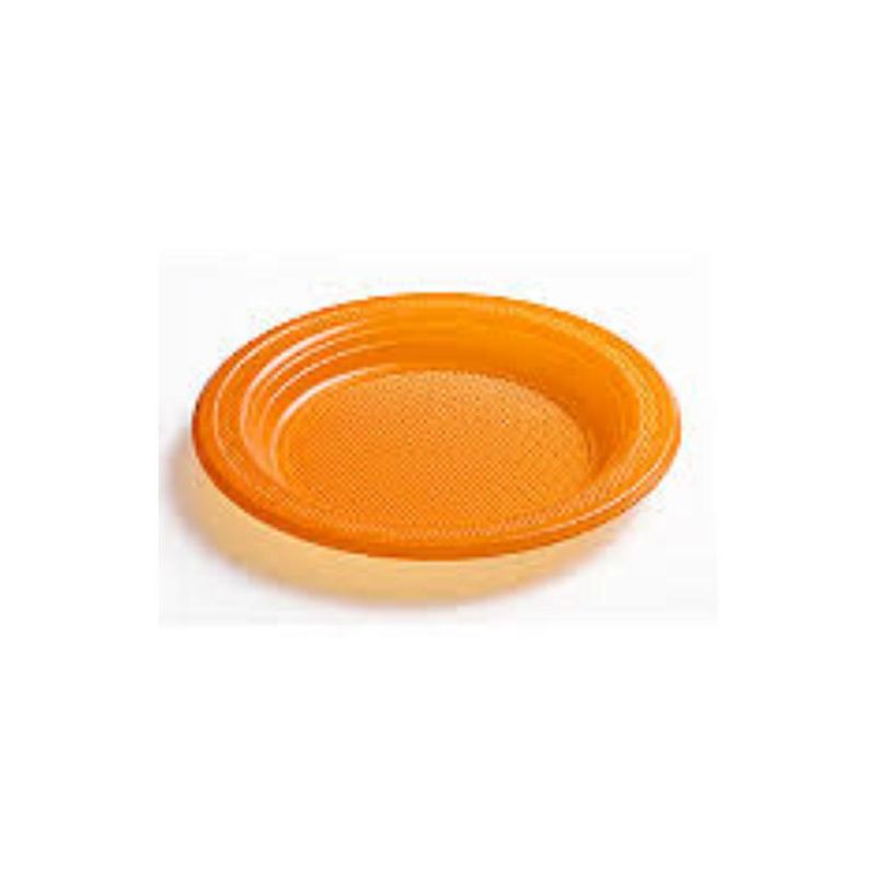 Prato Descartável Laranja Redondo 15cm Copobrás (10 Unidades).