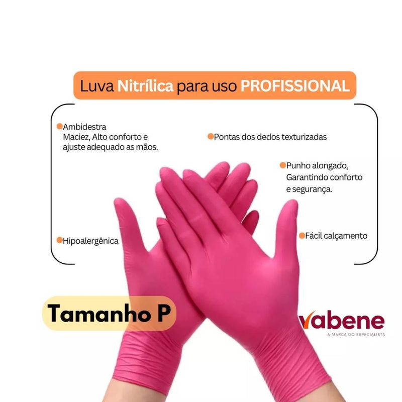 Luvas-Nitrilicas-Rosa-Tamanho-P-7--Vabene--100-unidades-