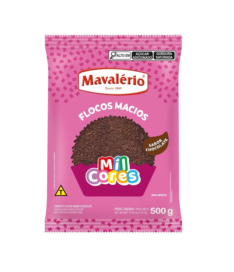Confeito-Flocos-Macios-Sabor-Chocolate-Mil-Cores-Mavalerio--500-gramas-