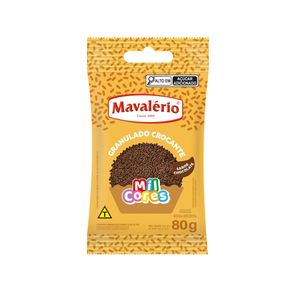Confeito Granulado Crocante Sabor Chocolate Mil Cores Mavalério (80 gramas)