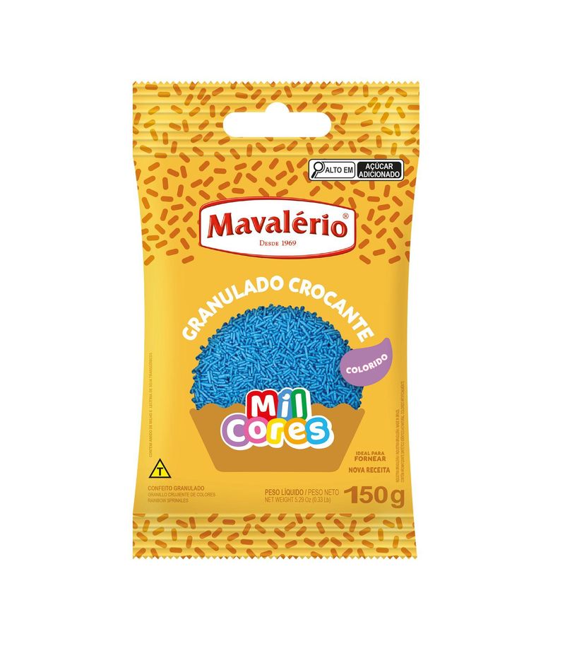 Confeito-Granulado-Crocante-Azul-Mil-Cores-Mavalerio--150-gramas-