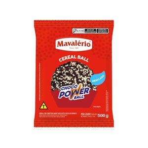 Cereal Ball C/ Cobertura Sabor Chocolate e Chocolate Branco Choco Power Ball Micro Mavalério (500 gramas)