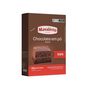 Chocolate Gourmet em Pó (50% Cacau) Solúvel Mavalério (200 gramas)