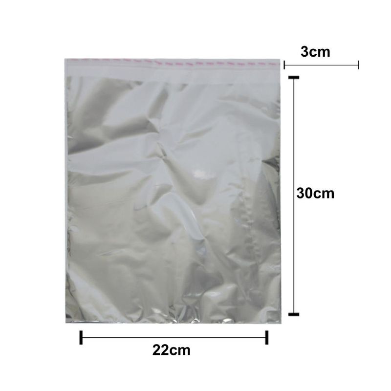 Saco Adesivo Metalizado 22x30+3cm Cromus (100 unidades).