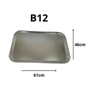 Bandeja de Papel Retangular B12 Prata 46x61x0,3cm Ultrafest (01 unidade)