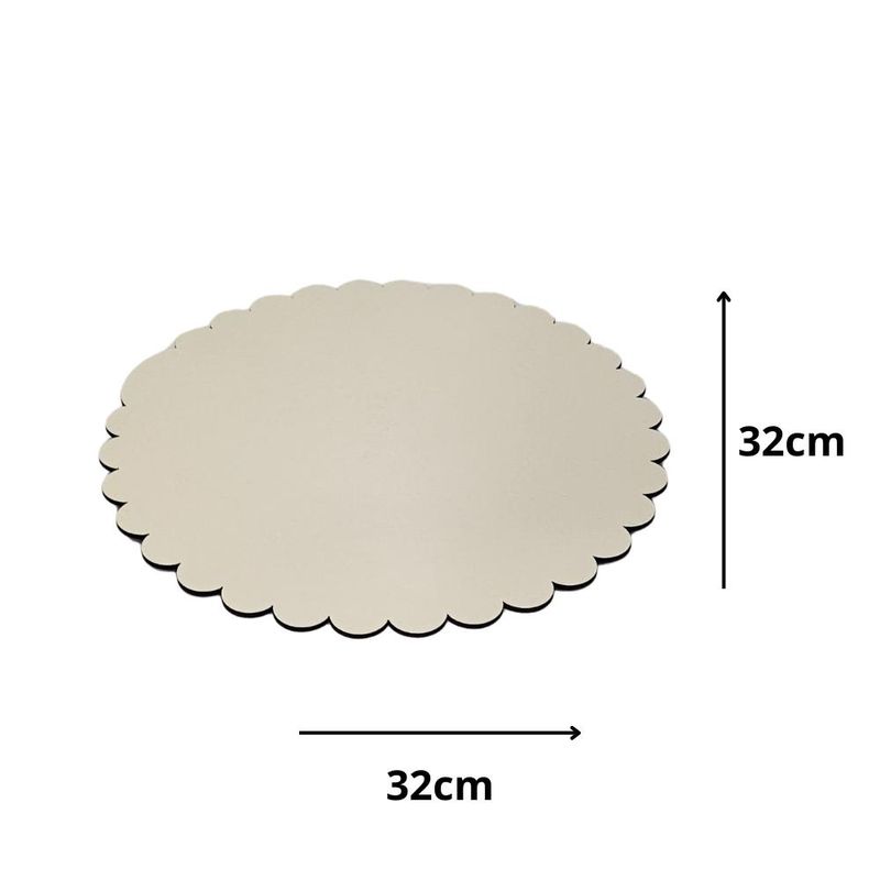 Cakeboard Redondo Branco Ondulado 32cm Ref.: CB30-007 Litoarte (01 Unidade)
