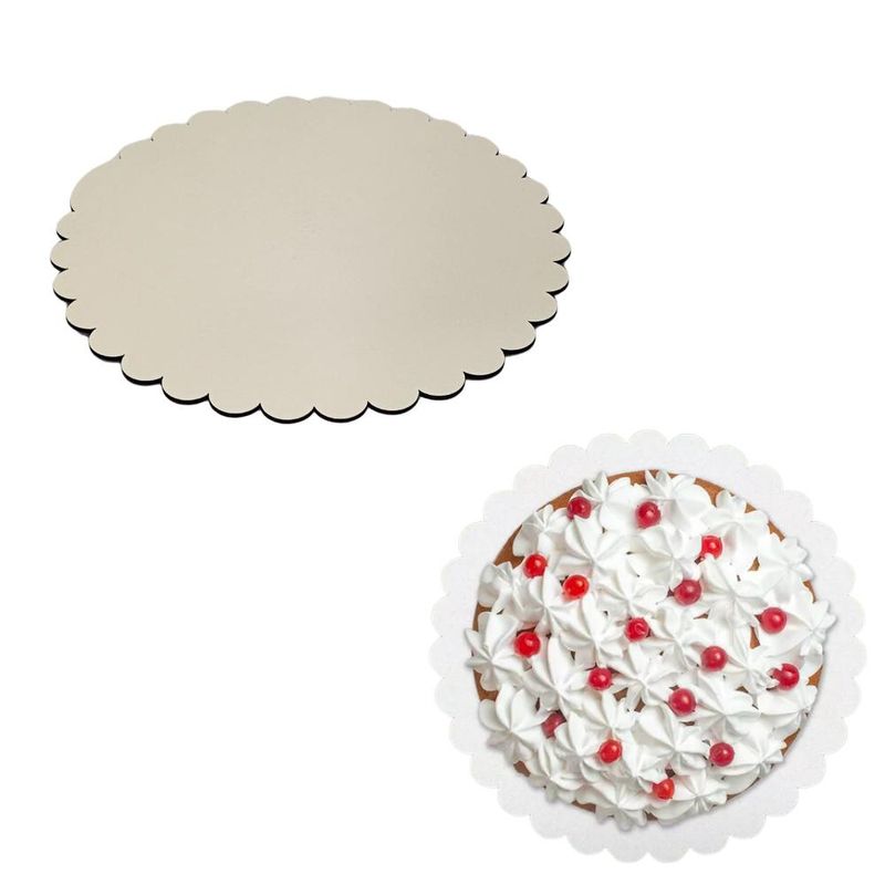 Cakeboard Redondo Branco Ondulado 32cm Ref.: CB30-007 Litoarte (01 Unidade)