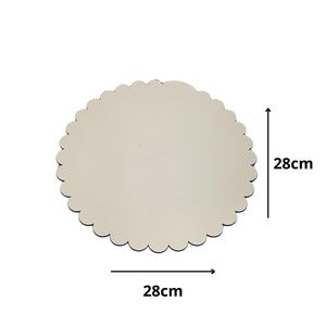 Cakeboard de MDF Redondo Branco Ondulado 28cm Ref.: CB30-005 Litoarte (01 unidade)
