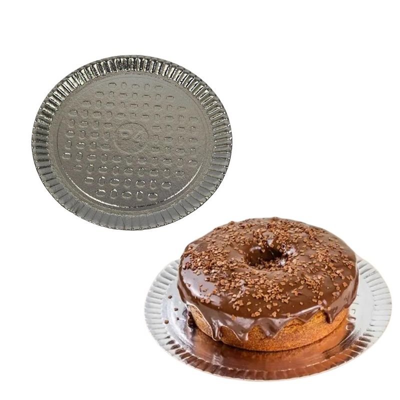 Prato Redondo de Papel Prata 26cm Ref.: P4 - 1724.01 Ultrafest (1 unidade)