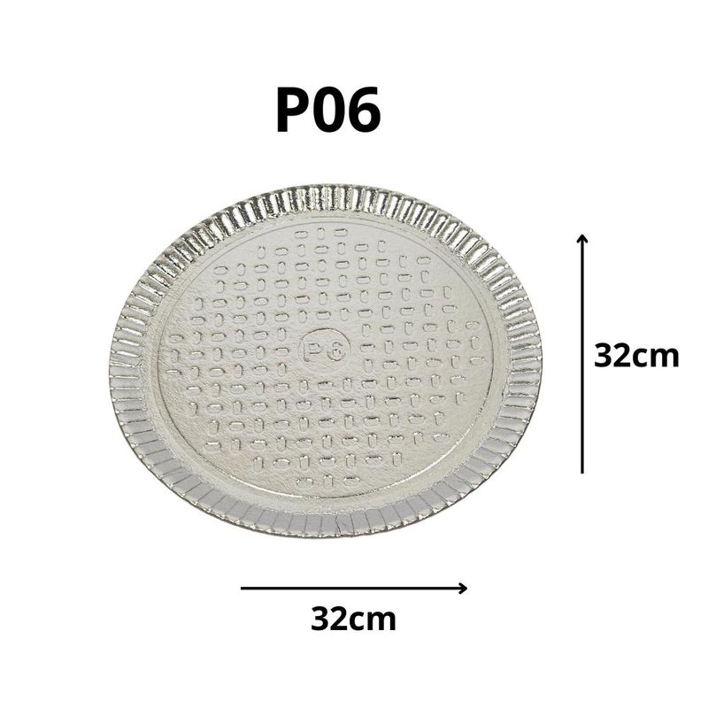 Prato Redondo de Papel Prata 32cm Ref.: P6 - 1726.01 Ultrafest (1 unidade)