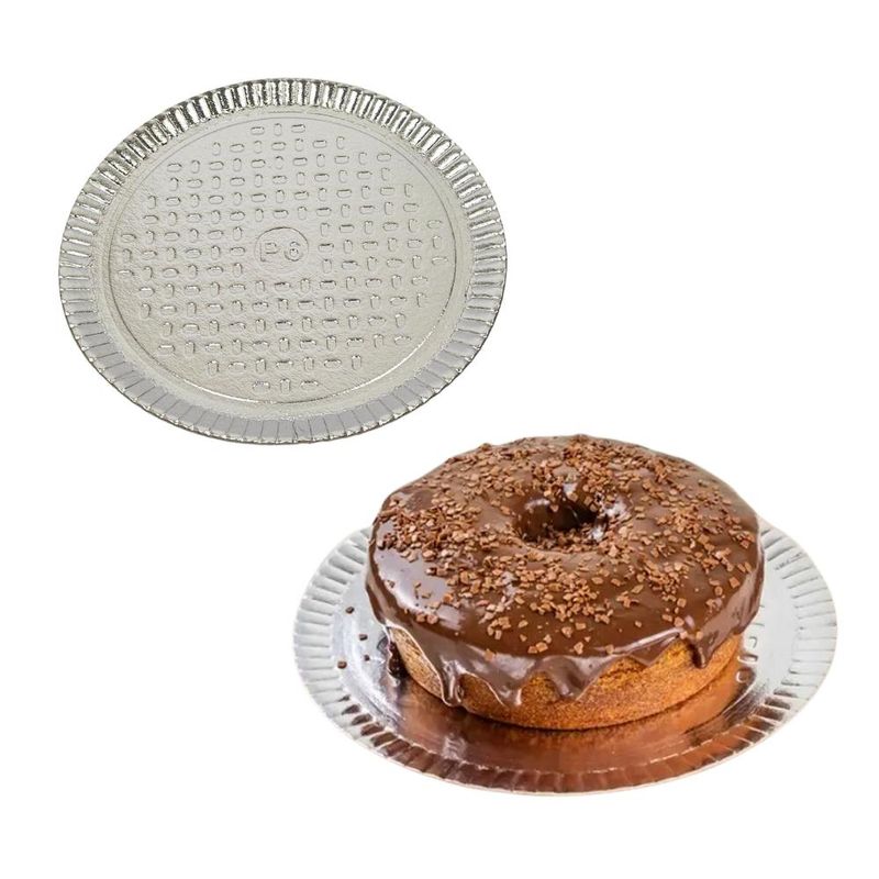 Prato Redondo de Papel Prata 32cm Ref.: P6 - 1726.01 Ultrafest (1 unidade)