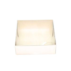Caixa de Papel Branca com Tampa Transparente para 9 Doces Básica Ref. C4651 Ideia (01 unidade)