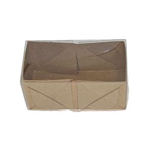 Caixa de Papel Kraft com Tampa Transparente para 2 Doces Básica Ref. C4657 Ideia (01 unidade)