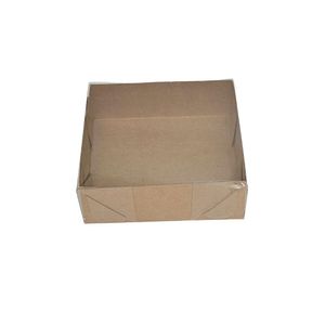 Caixa de Papel Kraft com Tampa Transparente para 9 Doces Básica Ref. C4661 Ideia (01 unidade)