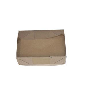 Caixa de Papel Kraft com Tampa Transparente para 6 Doces Básica Ref. C4659 Ideia (01 unidade)