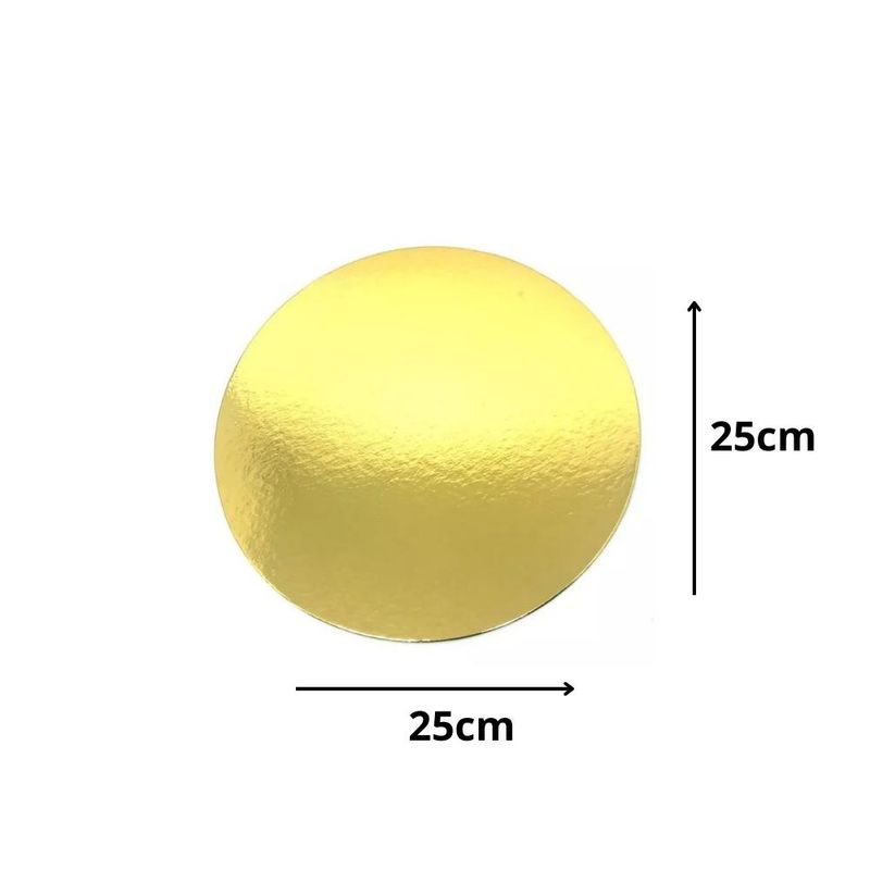 Cakeboard Redondo Ouro 25cm Ref.: 3701010 Royal Brazil (01 Unidade)