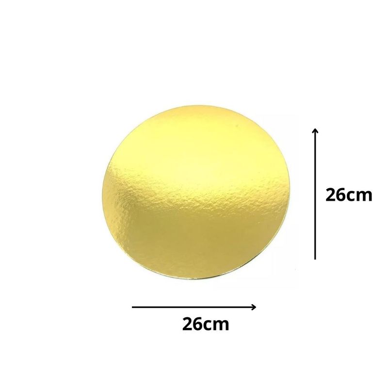 Cakeboard Redondo Ouro 26cm Ref.: 3701011 Royal Brazil (01 Unidade)