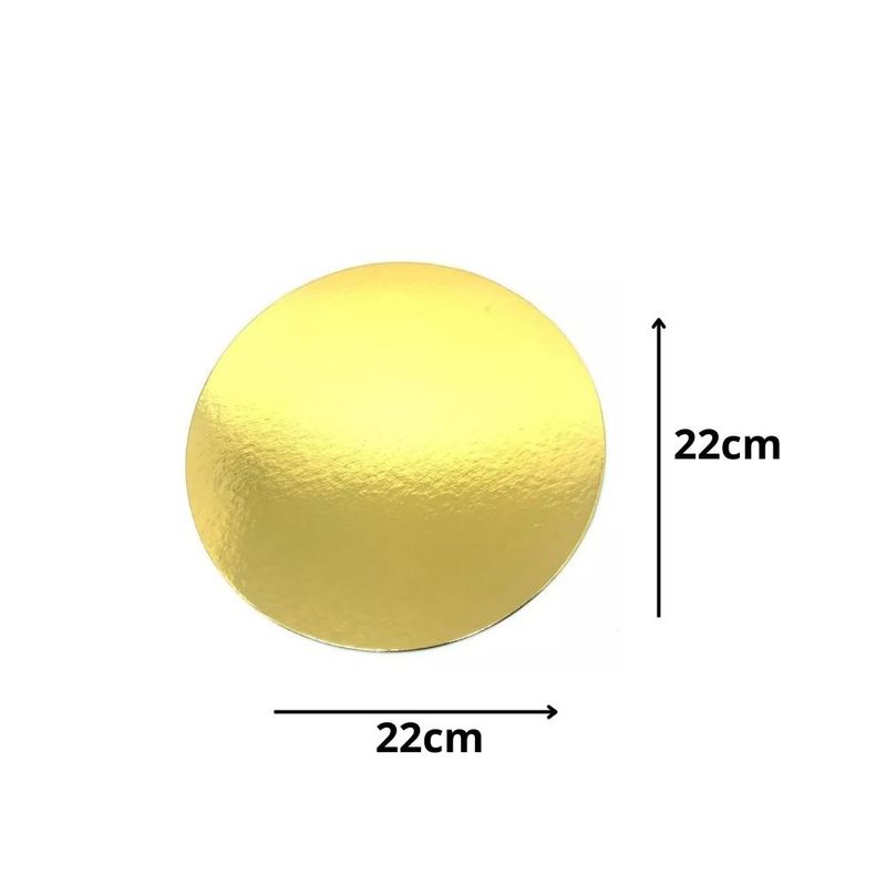 Cakeboard Redondo Ouro 22cm Ref.: 3701007 Royal Brazil (01 Unidade)